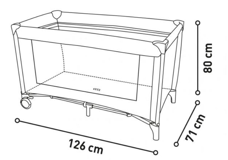 Travel Cot / 125x70/ Asalvo Baby Multi