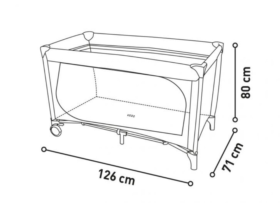 Travel Cot / 120x60 / Asalvo Cream/Brown