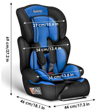 Load image into Gallery viewer, Car Seat Group 1/2/3 - Besrey / Black &amp; Navy Blue
