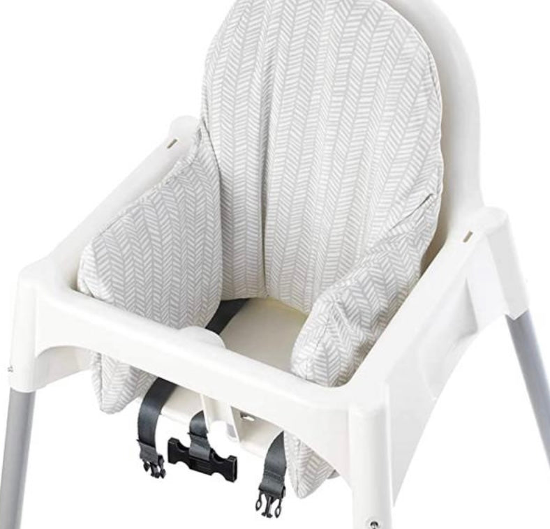 Highchair With Tray And Cushion / Ikea Antilop / White-Grey